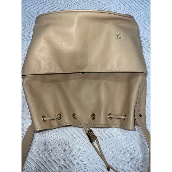 Mazzantia Handmade Italian Soft Beige Leather Bucket Bag – Made in Italy - Picture 9 of 15
